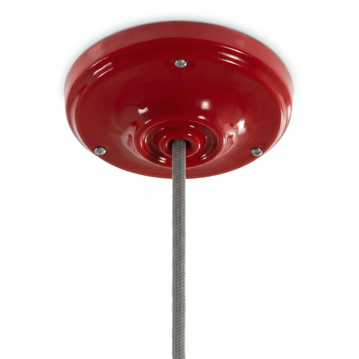 Porcelain ceiling rose with fixing kit, Ø 105 mm — Red