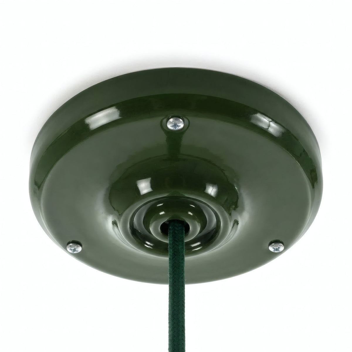 Porcelain ceiling rose with fixing kit, Ø 105 mm — Green