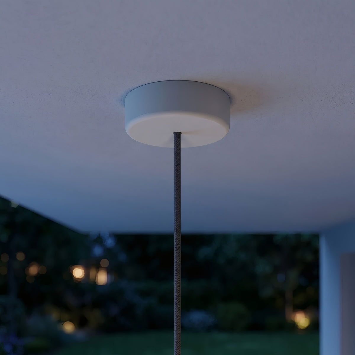 IP65 outdoor silicone ceiling rose, Ø 125 mm — Glacier grey