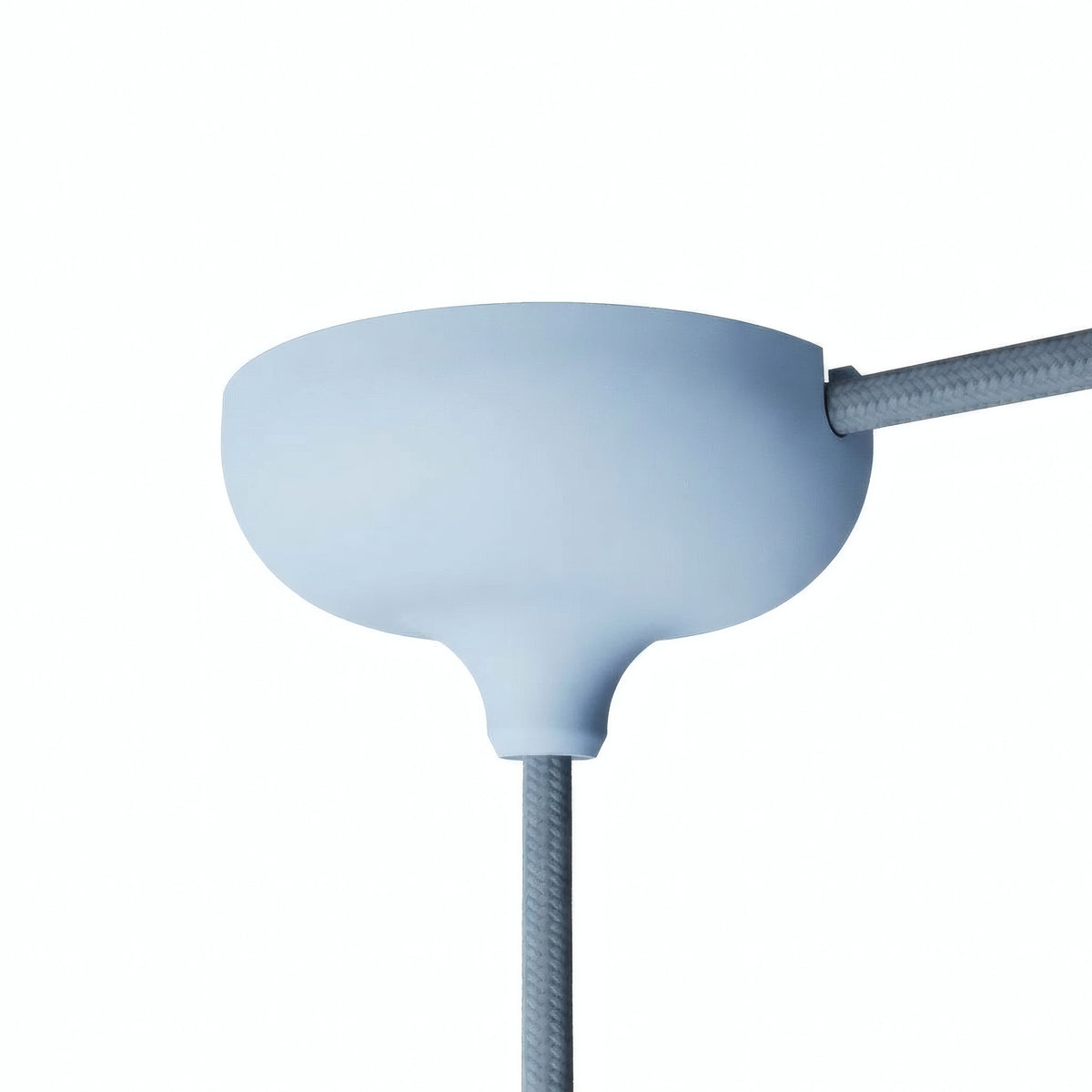Silicone ceiling rose Ø 88 mm, central hole and side outlet — Sky blue