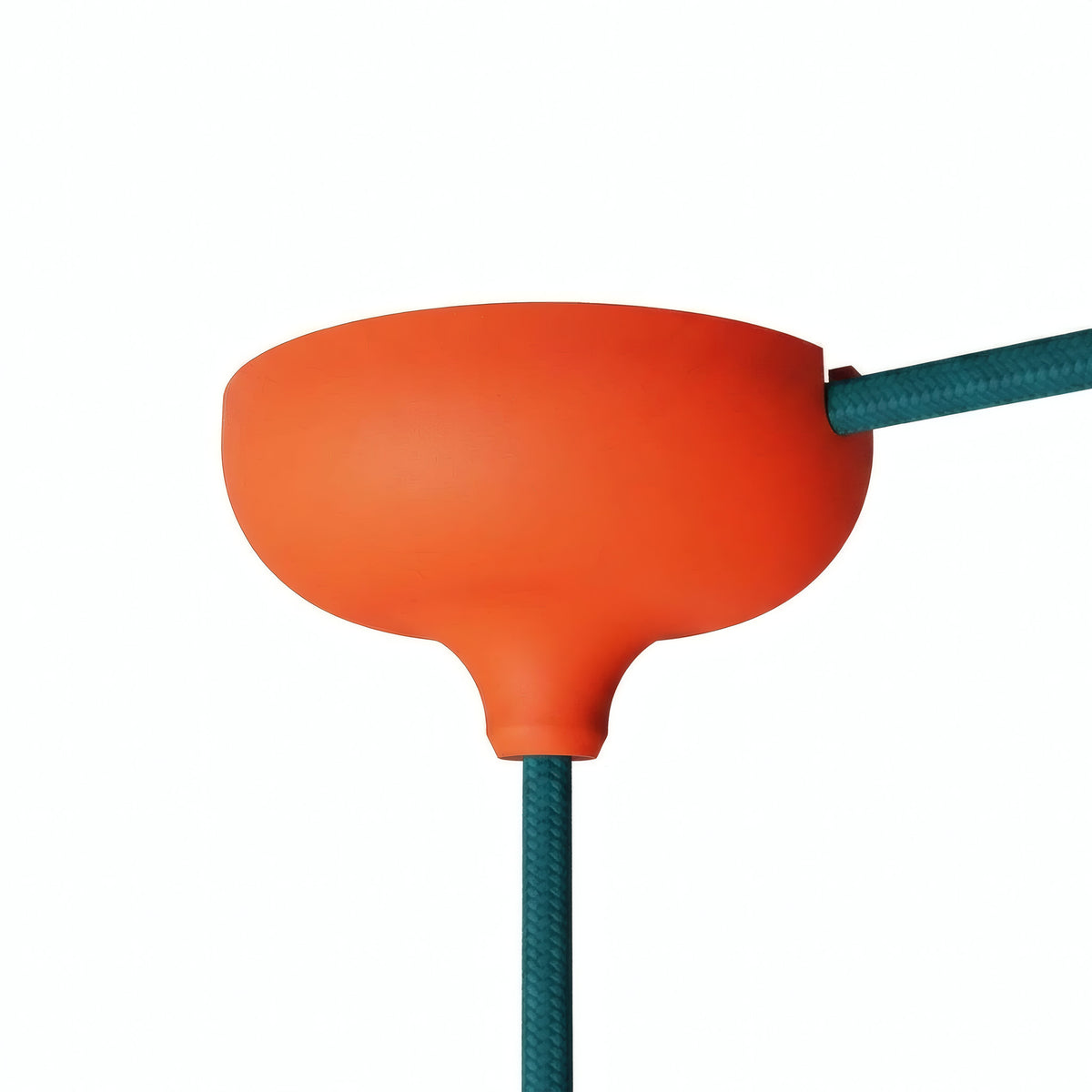 Silicone ceiling rose Ø 88 mm, central hole and side outlet — Orange