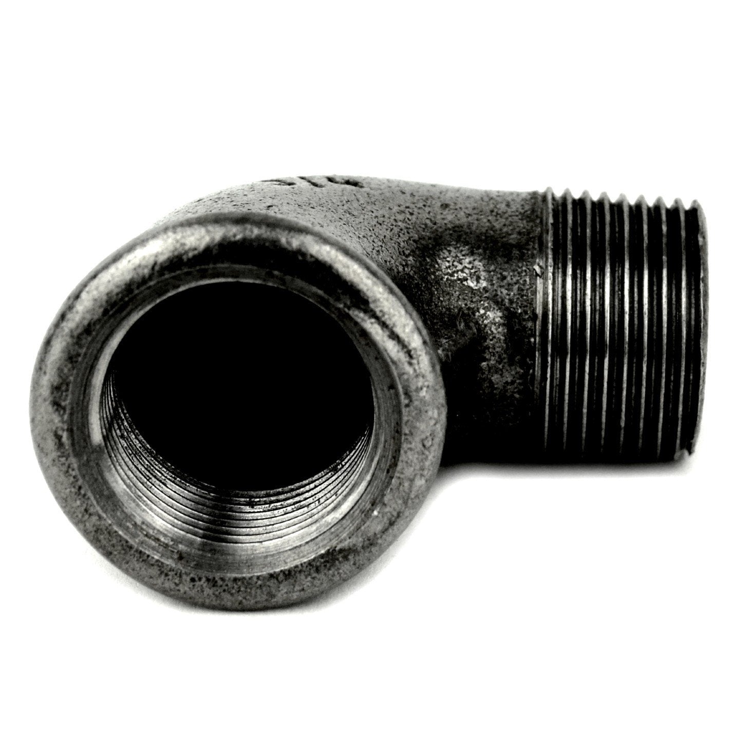 Coude mâle/femelle 1/2'' (15x21mm) en fonte noire