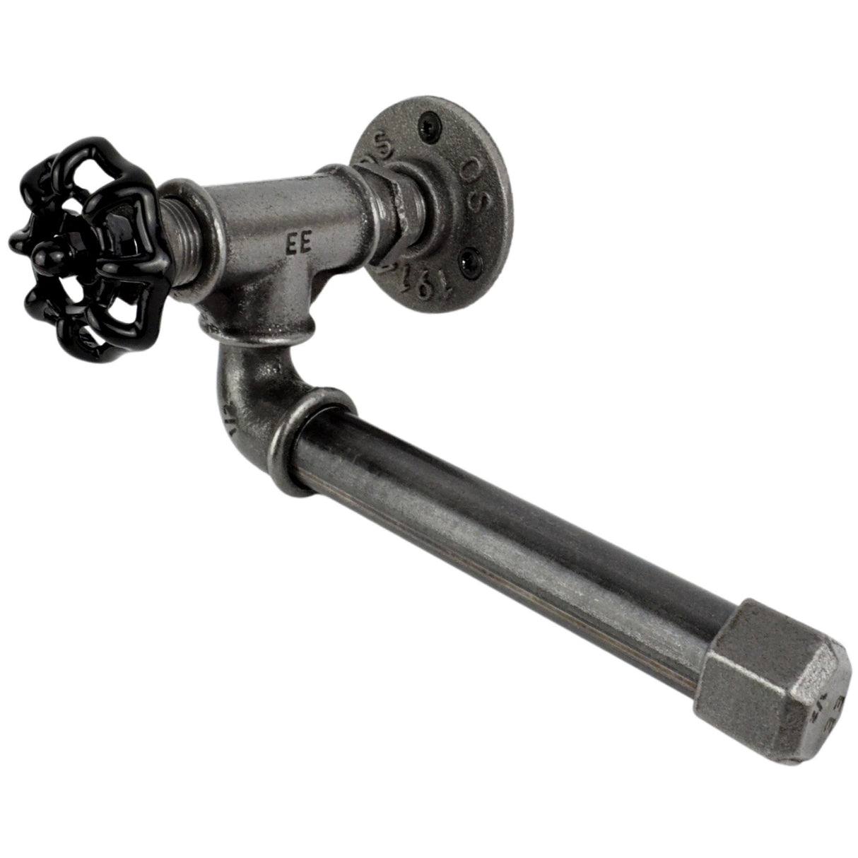 dérouleur vintage fonte et acier avec vanne noire