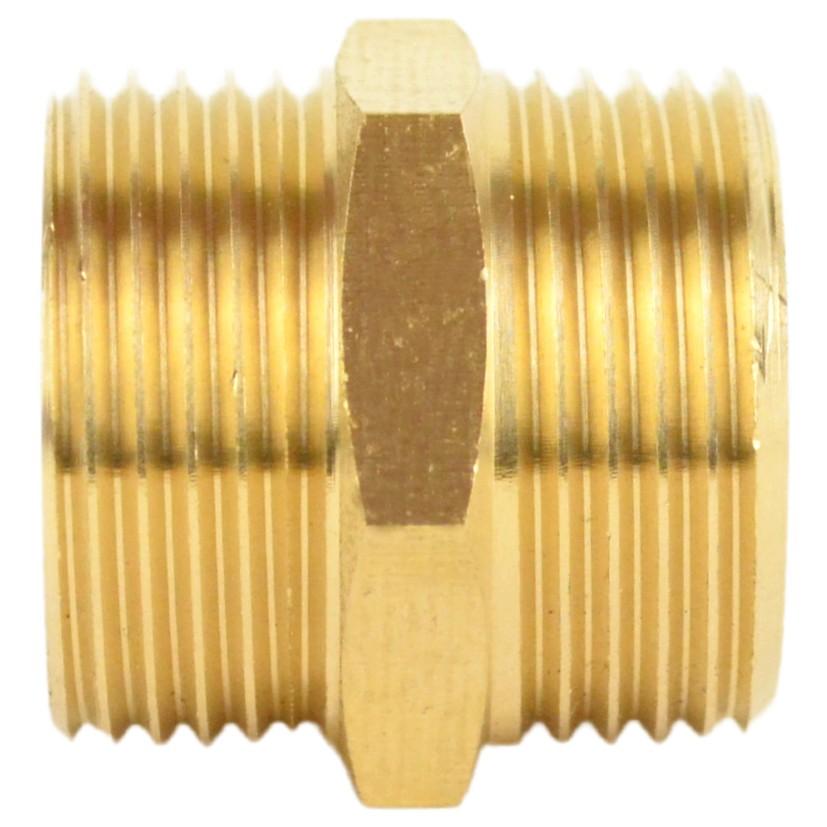 equal threaded nipple in brass
