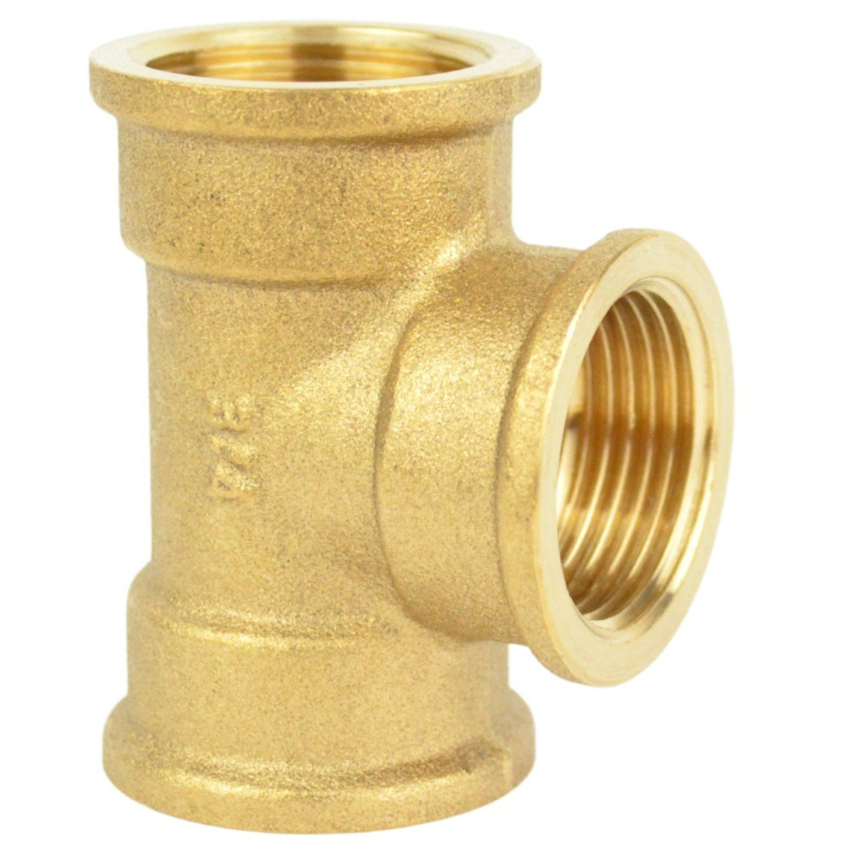 Brass plumbing tee fitting