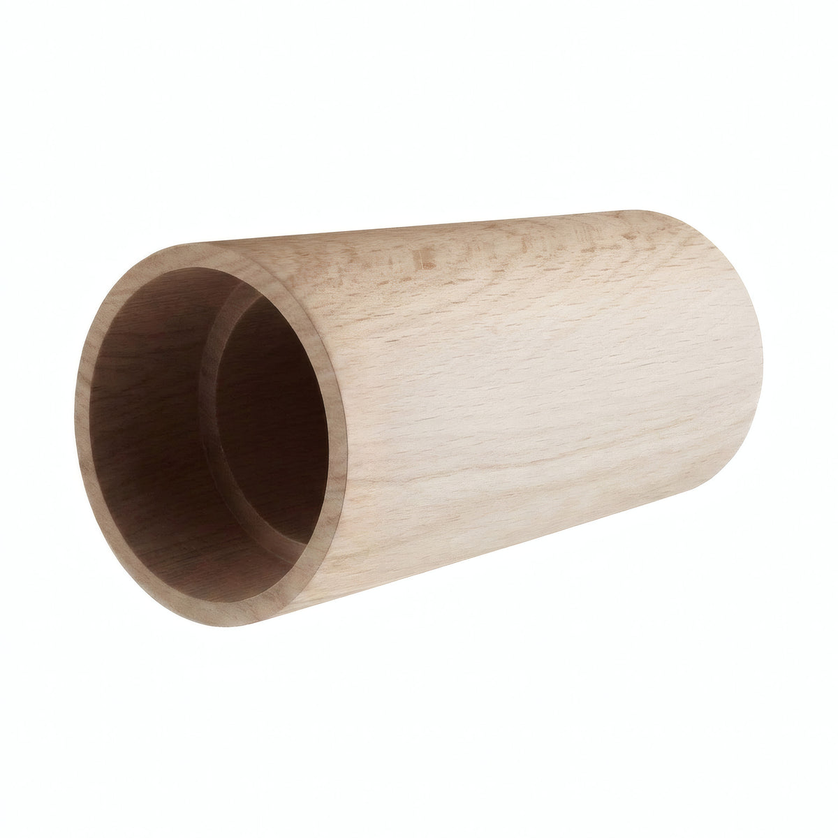 Cylindrical beech wood spotlight lampshade with E27 socket — Natural wood