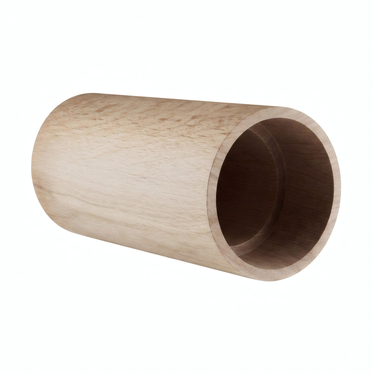 Cylindrical beech wood spotlight lampshade with E27 socket — Natural wood