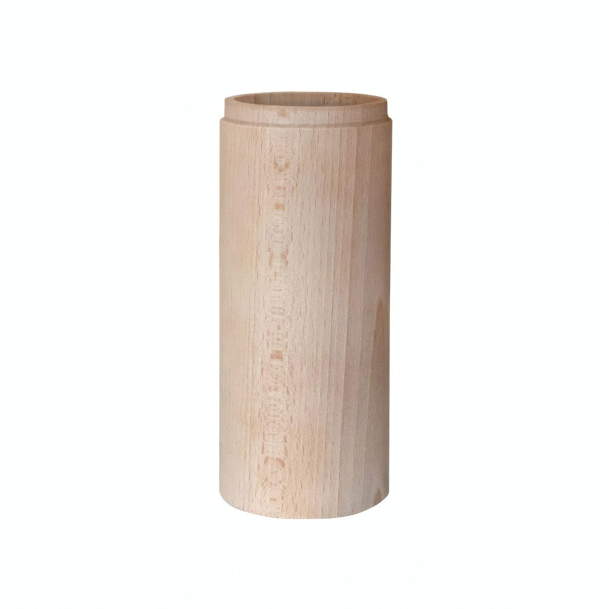 Cylindrical beech wood spotlight lampshade with E27 socket — Natural wood