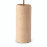 Cylindrical beech wood spotlight lampshade with E27 socket — Natural wood