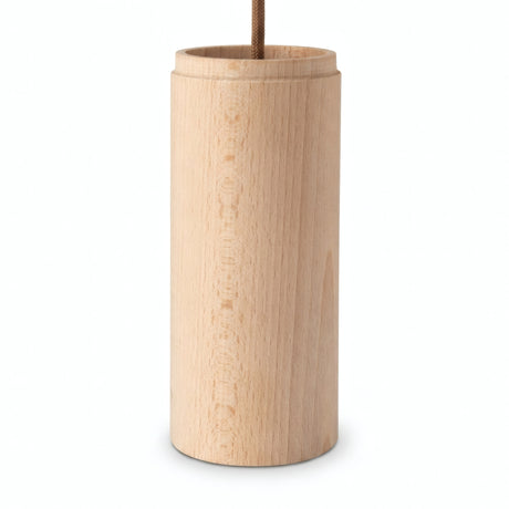 Cylindrical beech wood spotlight lampshade with E27 socket — Natural wood