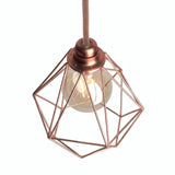Faceted diamond cage lampshade in metal for E27 socket — Copper