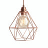 Faceted diamond cage lampshade in metal for E27 socket — Copper