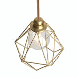 Faceted diamond cage lampshade in metal for E27 socket — Brass