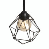 Faceted diamond cage lampshade in metal for E27 socket — Black