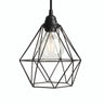 Faceted diamond cage lampshade in metal for E27 socket — Black