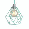 Faceted diamond cage lampshade in metal for E27 socket — Turquoise