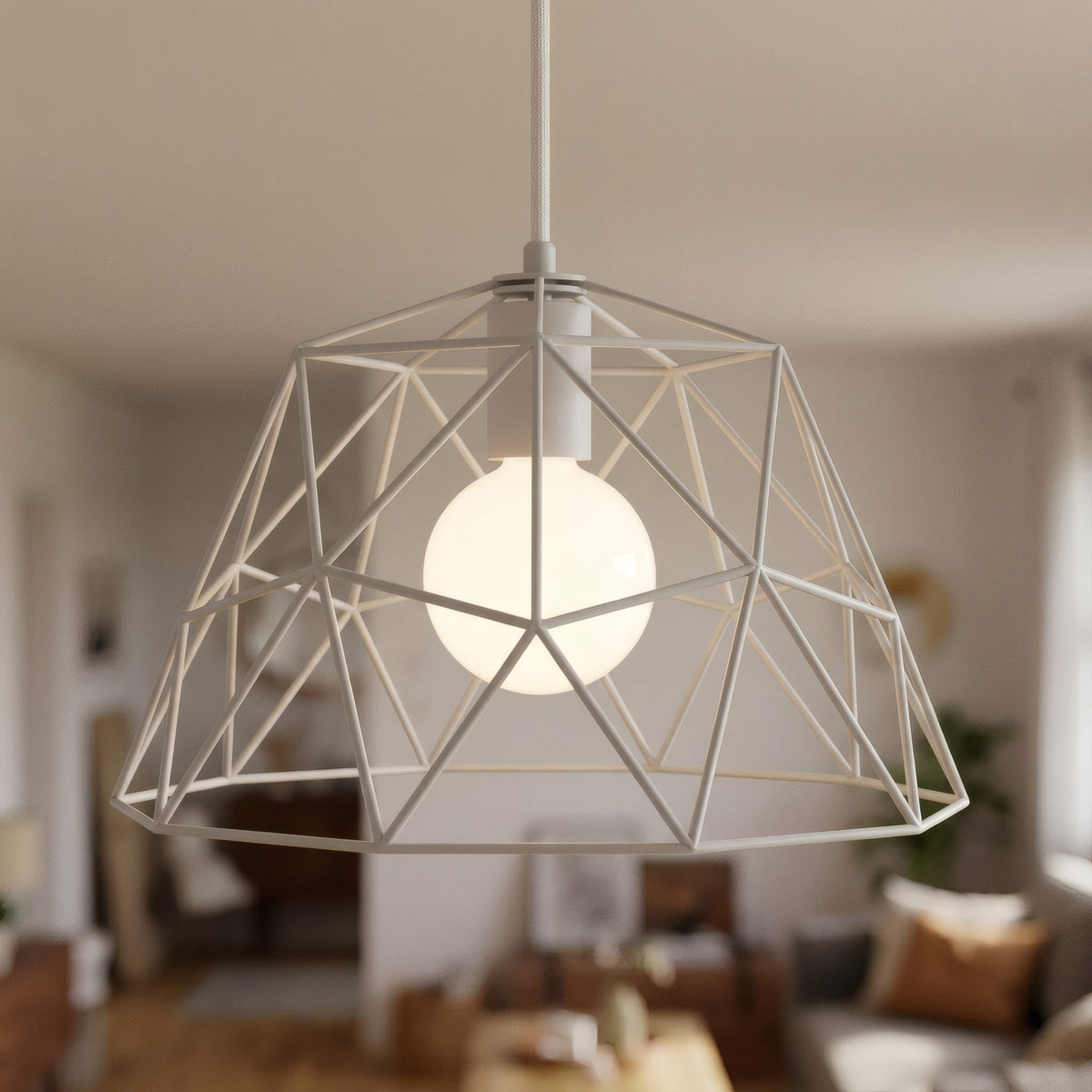 XL metal dome cage lampshade Ø 35 cm with E27 socket