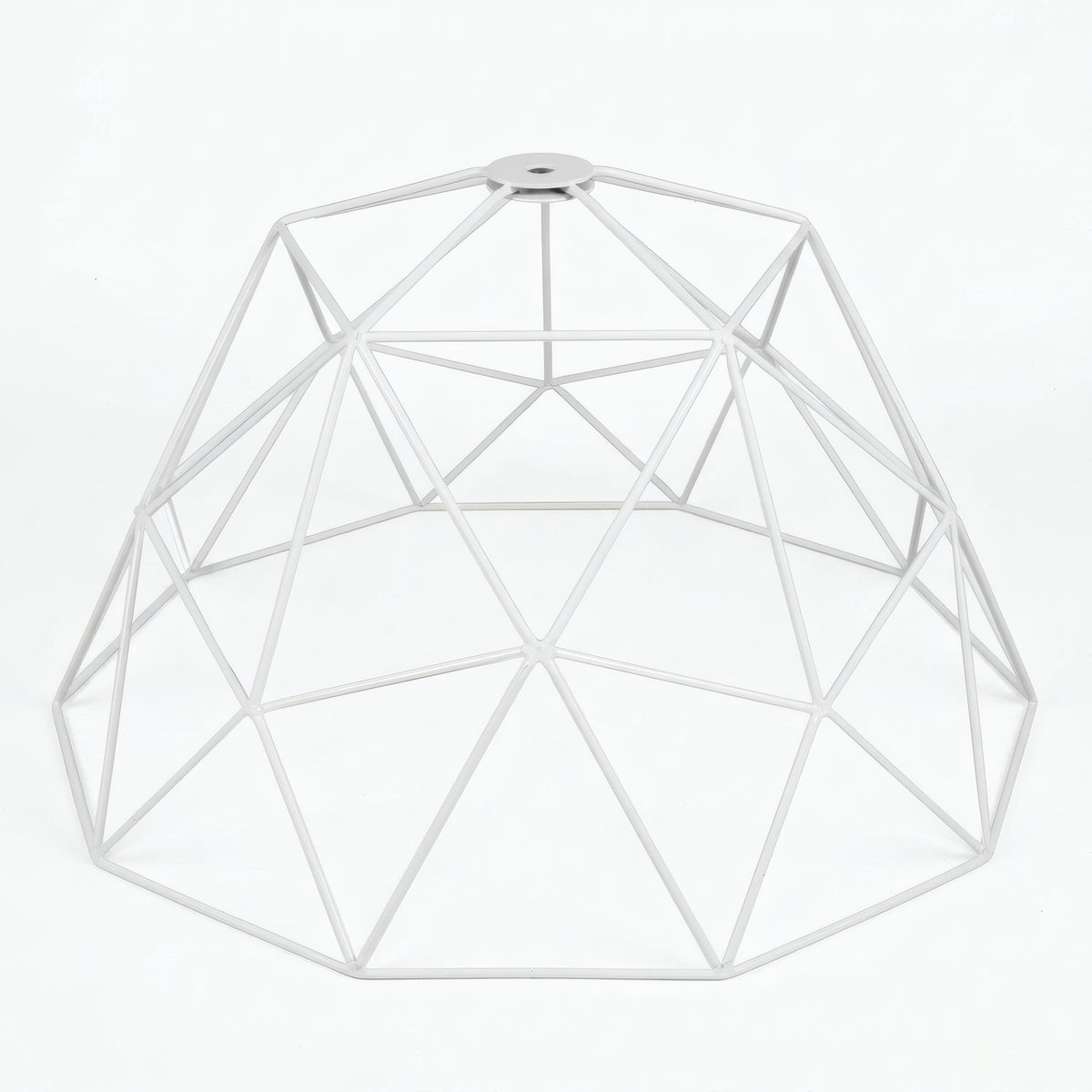 XL metal dome cage lampshade Ø 35 cm with E27 socket — White