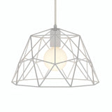 XL metal dome cage lampshade Ø 35 cm with E27 socket — White