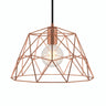 XL metal dome cage lampshade Ø 35 cm with E27 socket — Copper