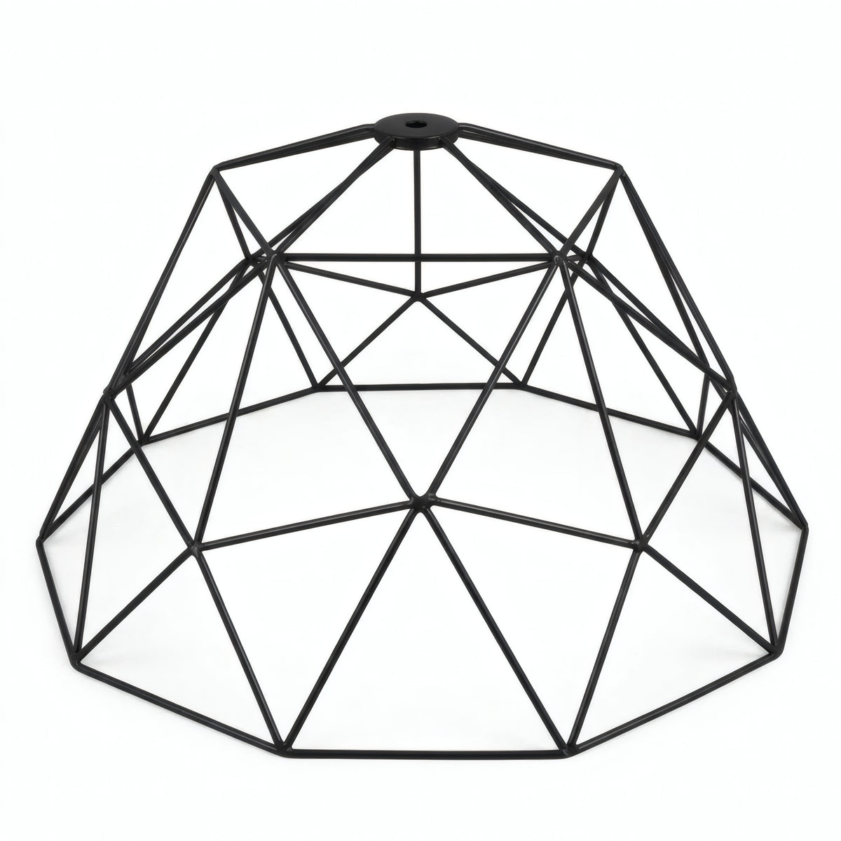 XL metal dome cage lampshade Ø 35 cm with E27 socket — Black