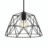 XL metal dome cage lampshade Ø 35 cm with E27 socket — Black