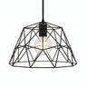 XL metal dome cage lampshade Ø 35 cm with E27 socket — Black