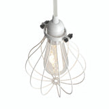 Metal cage drop lampshade with adjustable clamp — White