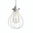 Metal cage drop lampshade with adjustable clamp — White