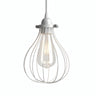 Metal cage drop lampshade with adjustable clamp — White