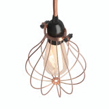 Metal cage drop lampshade with adjustable clamp — Copper