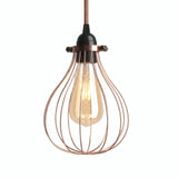 Metal cage drop lampshade with adjustable clamp — Copper
