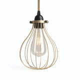 Metal cage drop lampshade with adjustable clamp — Brass