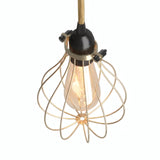 Metal cage drop lampshade with adjustable clamp — Brass