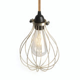 Metal cage drop lampshade with adjustable clamp — Brass
