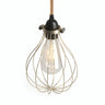 Metal cage drop lampshade with adjustable clamp — Brass