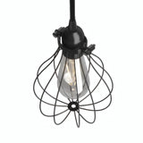 Metal cage drop lampshade with adjustable clamp — Black