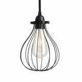 Metal cage drop lampshade with adjustable clamp — Black