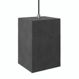 Cube cement lampshade with E27 socket — Dark cement