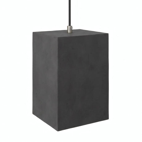 Cube cement lampshade with E27 socket — Dark cement