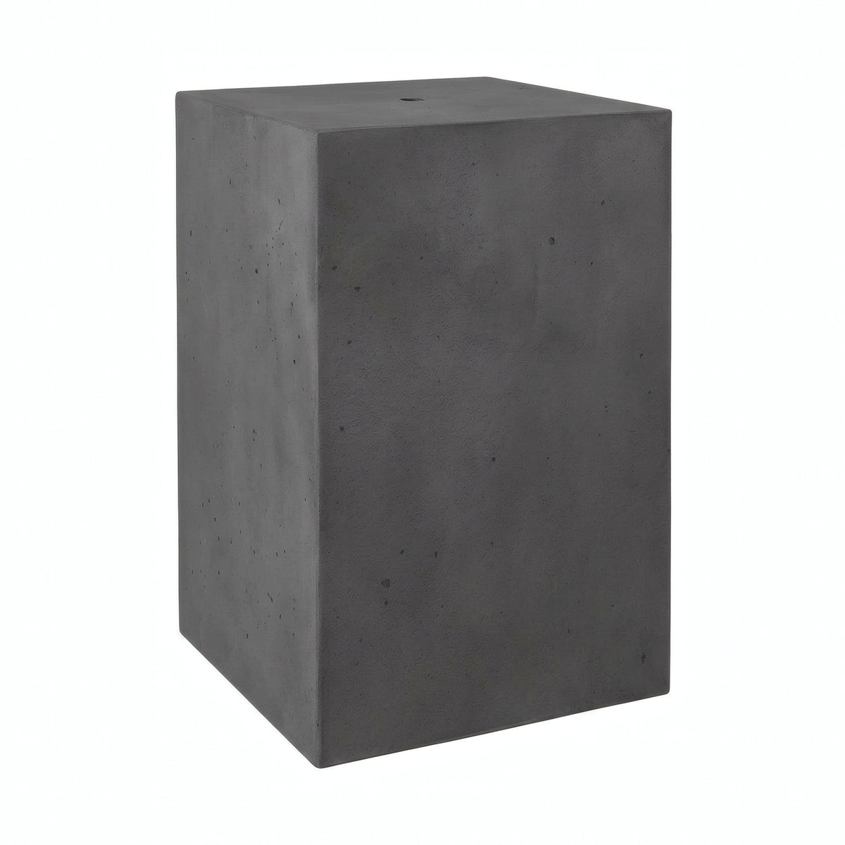 Cube cement lampshade with E27 socket — Dark cement