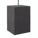 Cube cement lampshade with E27 socket — Dark cement
