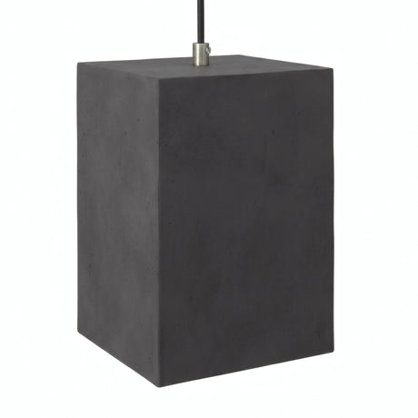 Cube cement lampshade with E27 socket — Dark cement