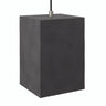 Cube cement lampshade with E27 socket — Dark cement