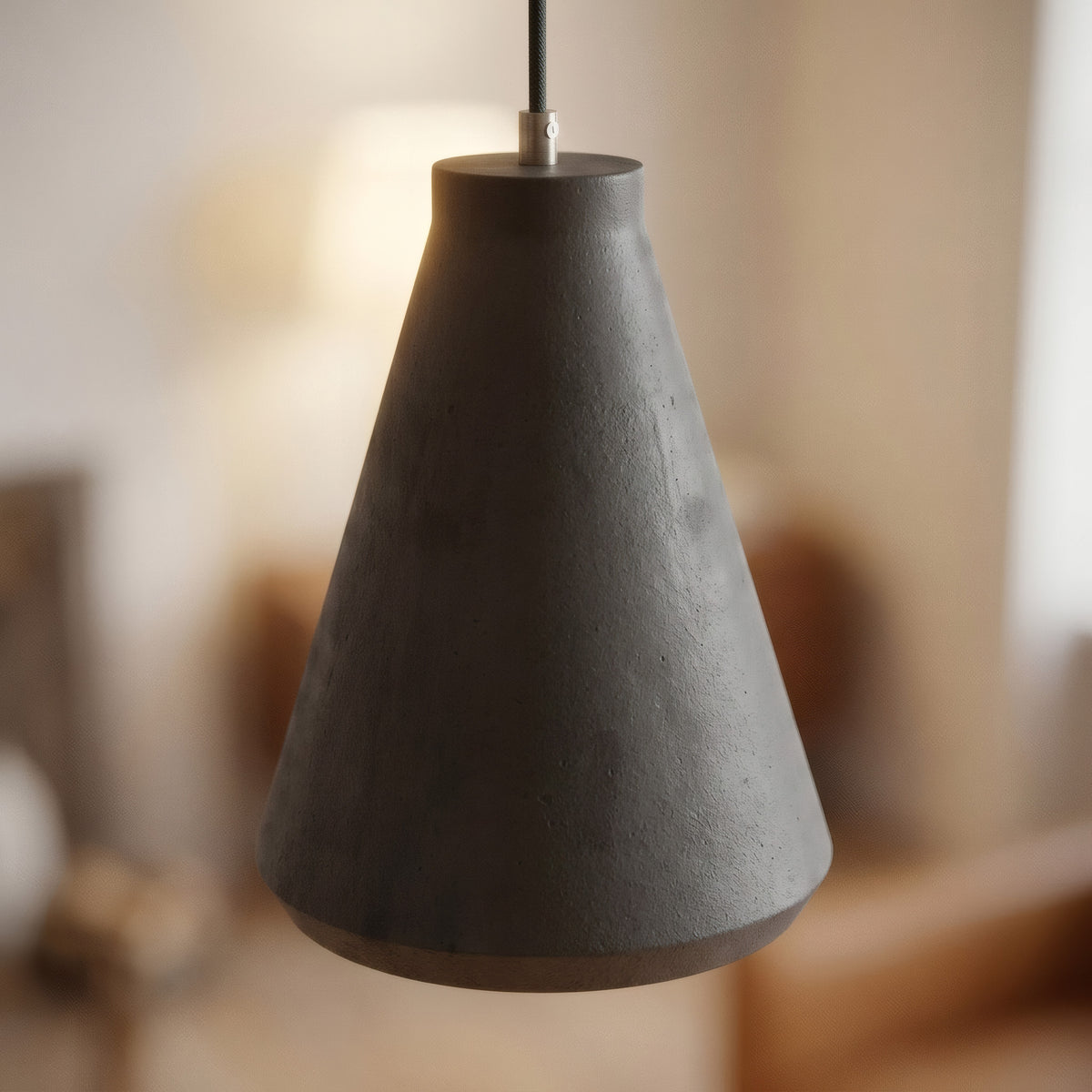 Funnel cement lampshade with E27 socket