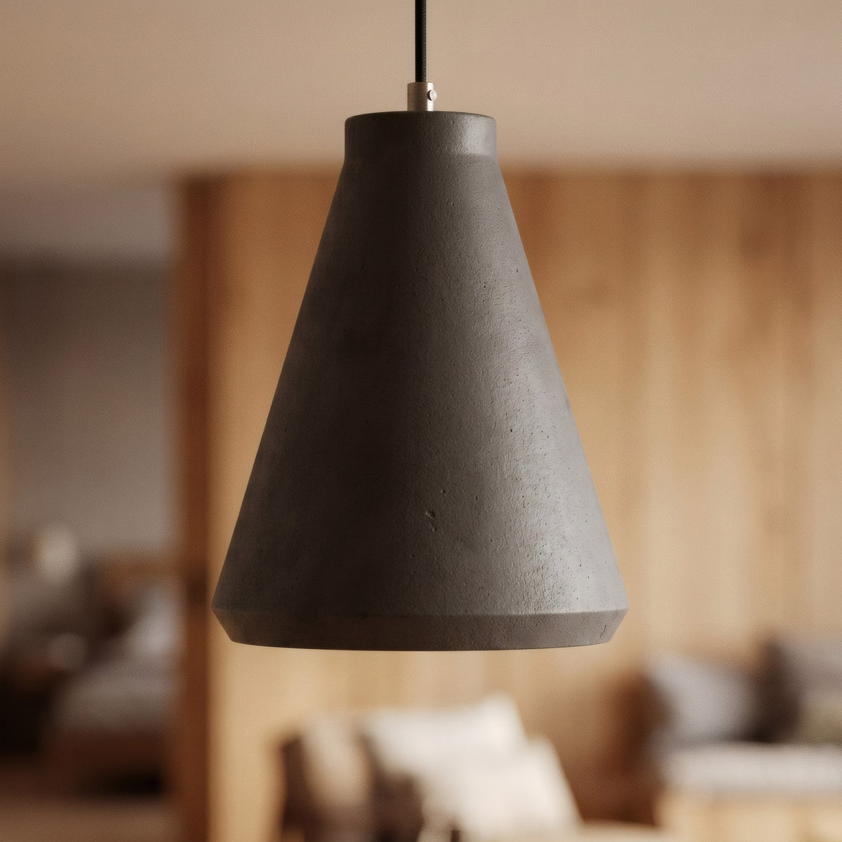 Funnel cement lampshade with E27 socket