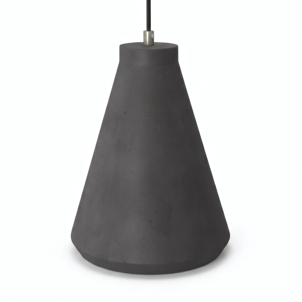 Funnel cement lampshade with E27 socket — Dark cement