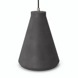 Funnel cement lampshade with E27 socket — Dark cement