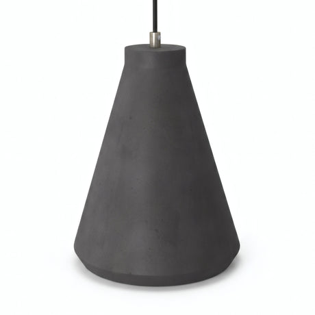Funnel cement lampshade with E27 socket — Dark cement