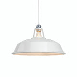 Bell-shaped enamelled metal lampshade Ø 38 cm for E27 socket — White